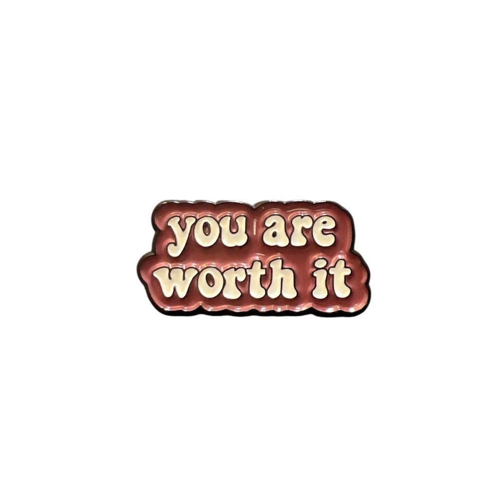 Inspirational enamel pin - Brown and Cream